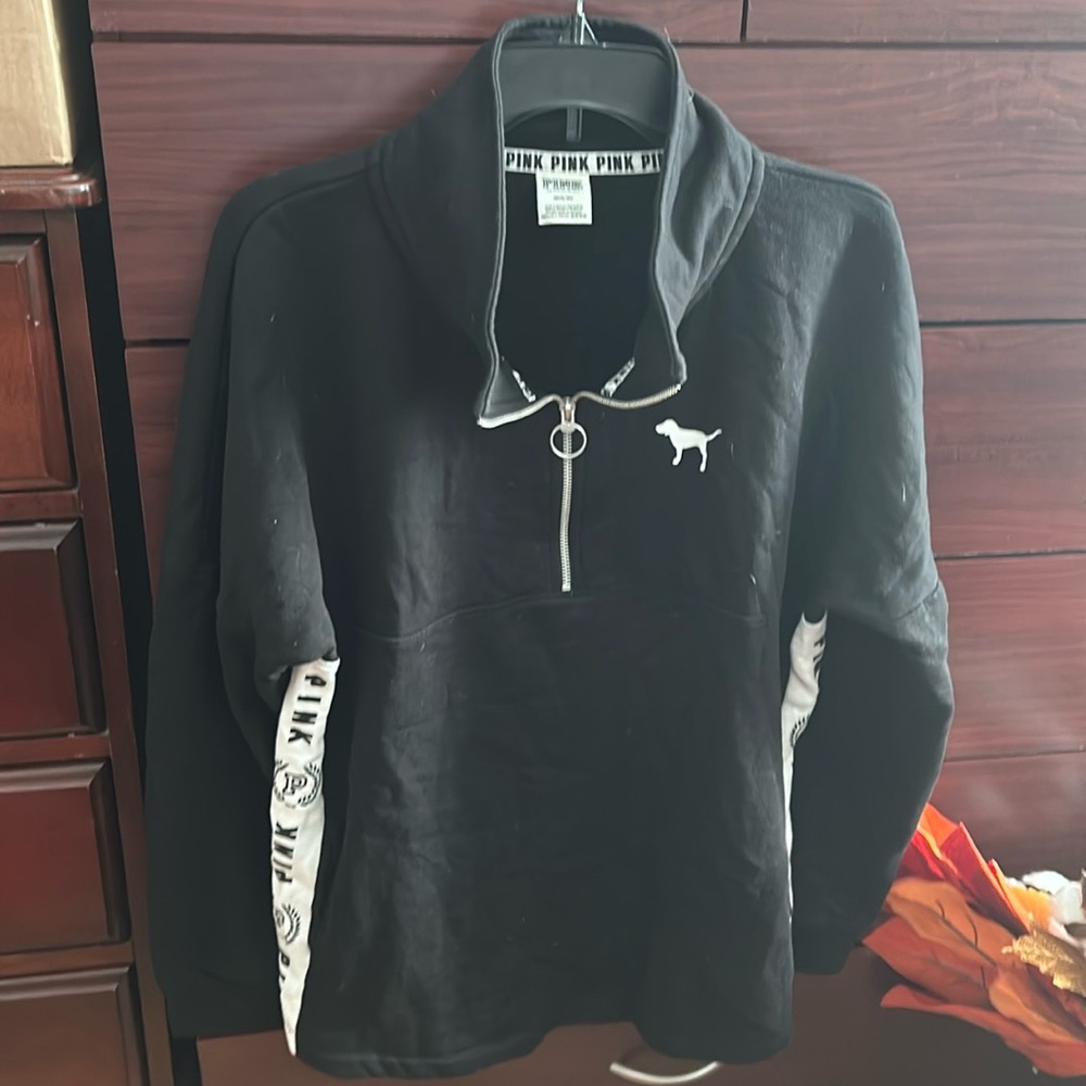 Pink logo quarter zip